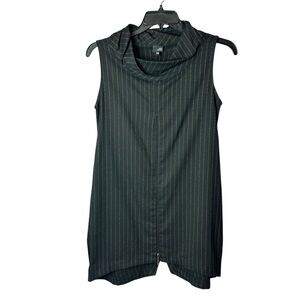 Lisa Bayne Black Pinstripe Sleeveless Top XS